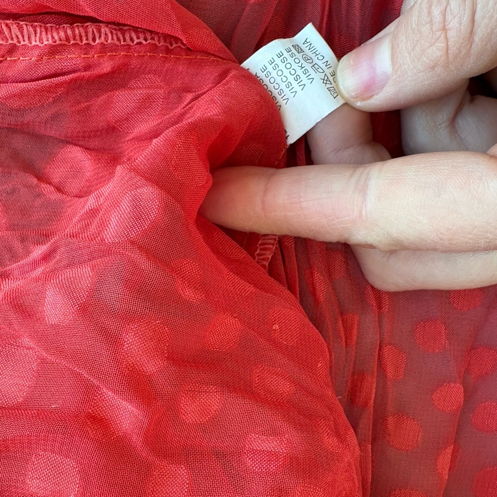 Orange Polka Dot Blouse- size M - Picture 5 of 7